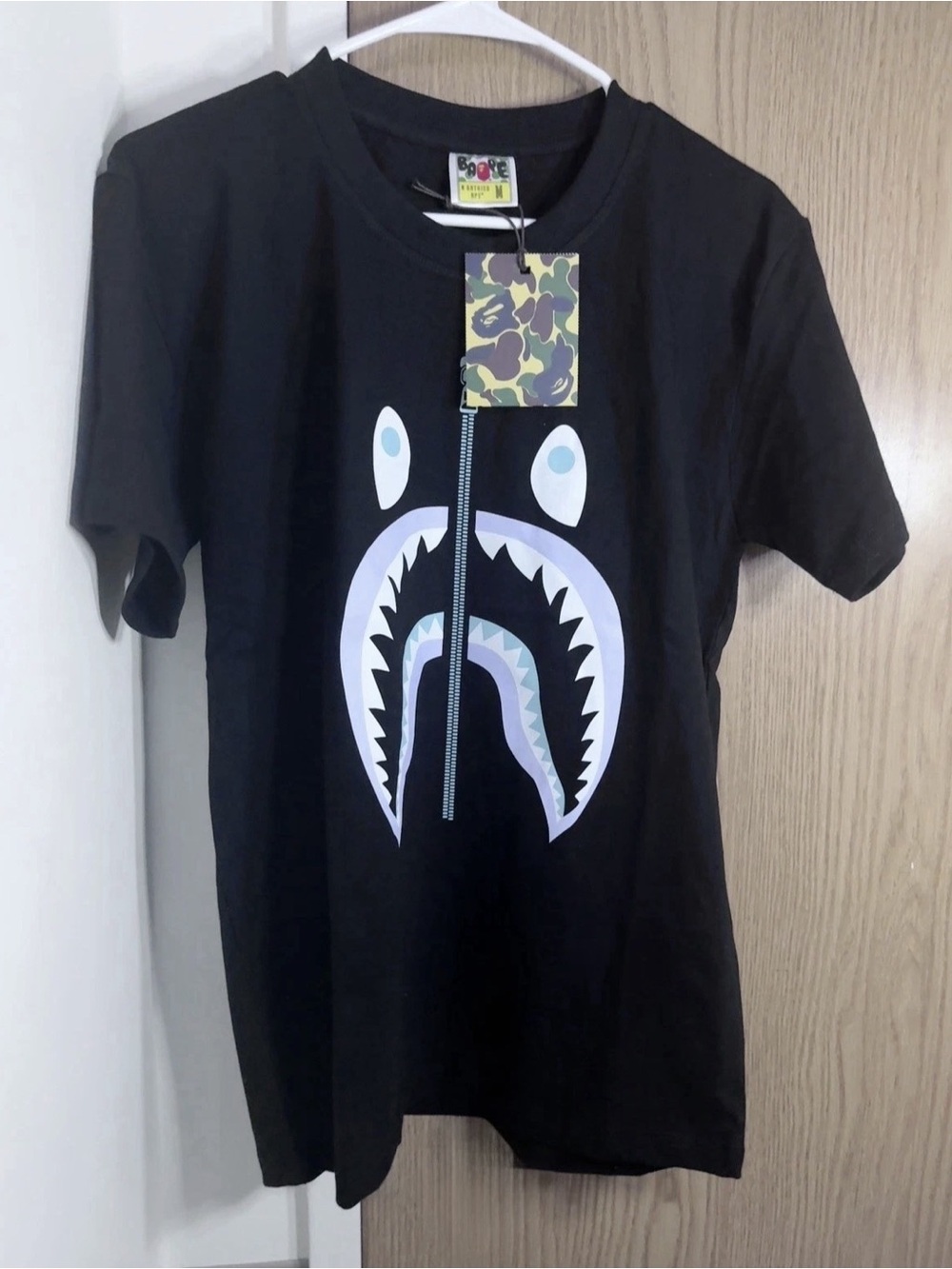 Bape Black Shark-Mouth Graphic Short Sleeve Tee